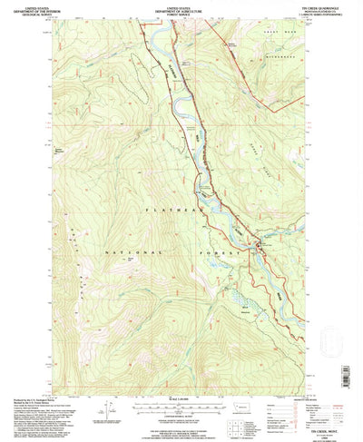 United States Geological Survey Tin Creek, MT (1994, 24000-Scale) digital map