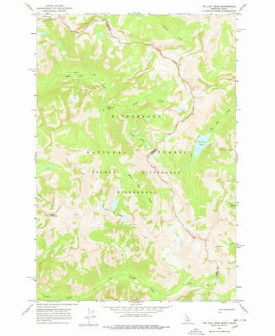 United States Geological Survey Tin Cup Lake, MT-ID (1964, 24000-Scale) digital map