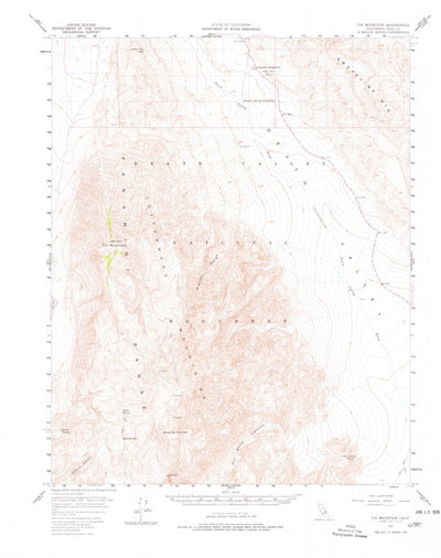 United States Geological Survey Tin Mountain, CA (1957, 62500-Scale) digital map