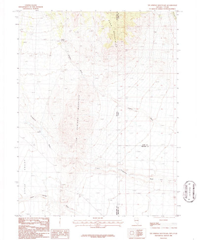 United States Geological Survey Tin Springs Mountain, NV-UT (1986, 24000-Scale) digital map