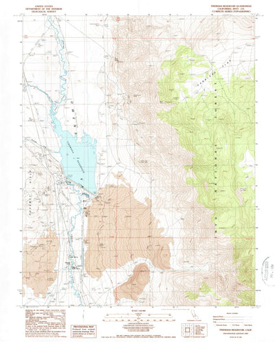 United States Geological Survey Tinemaha Reservoir, CA (1987, 24000-Scale) digital map