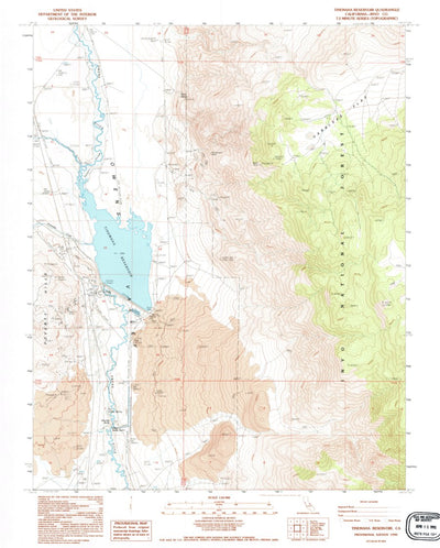United States Geological Survey Tinemaha Reservoir, CA (1990, 24000-Scale) digital map