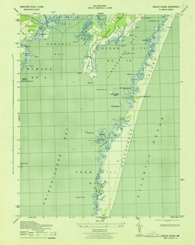 United States Geological Survey Tingles Island, MD (1943, 31680-Scale) digital map