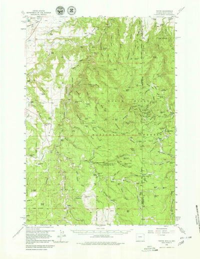 United States Geological Survey Tinton, WY-SD (1958, 62500-Scale) digital map