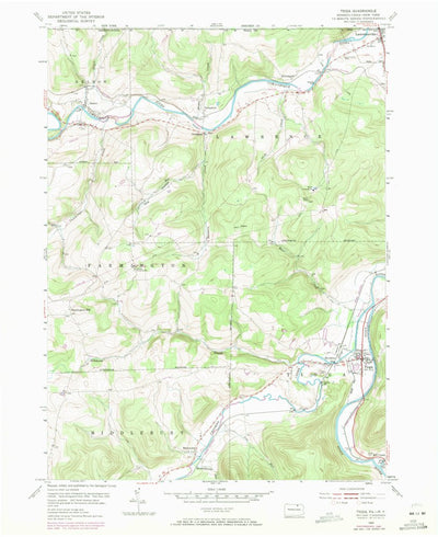 United States Geological Survey Tioga, PA-NY (1969, 24000-Scale) digital map