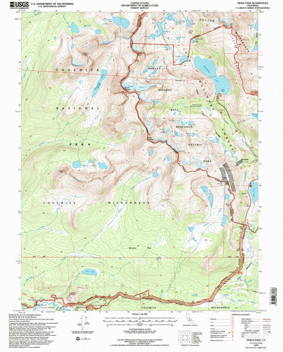United States Geological Survey Tioga Pass, CA (1994, 24000-Scale) digital map