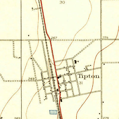 United States Geological Survey Tipton, CA (1928, 31680-Scale) digital map