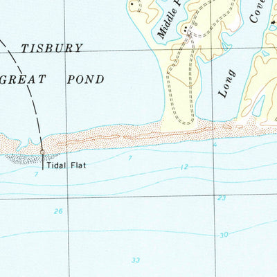 United States Geological Survey Tisbury Great Pond, MA (1972, 25000-Scale) digital map