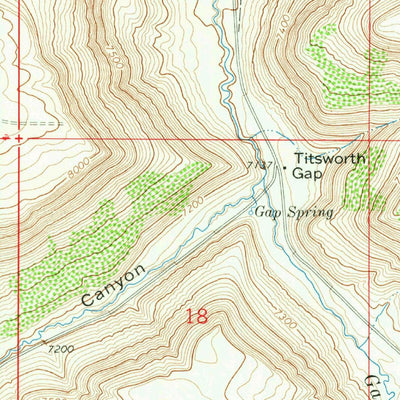 United States Geological Survey Titsworth Gap, WY (1963, 24000-Scale) digital map