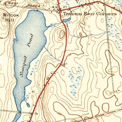 United States Geological Survey Tiverton, RI-MA (1942, 31680-Scale) digital map