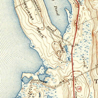 United States Geological Survey Tiverton, RI-MA (1942, 31680-Scale) digital map