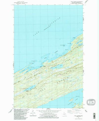 United States Geological Survey Todd Harbor, MI (1985, 24000-Scale) digital map