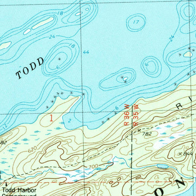 United States Geological Survey Todd Harbor, MI (1985, 24000-Scale) digital map