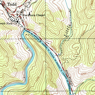 United States Geological Survey Todd, NC (1998, 24000-Scale) digital map