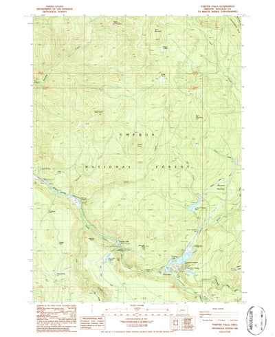 United States Geological Survey Toketee Falls, OR (1986, 24000-Scale) digital map