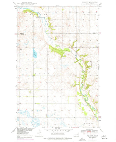 United States Geological Survey Tokio SW, ND (1975, 24000-Scale) digital map