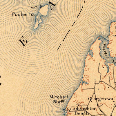 United States Geological Survey Tolchester, MD (1903, 125000-Scale) digital map