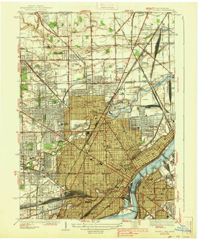 United States Geological Survey Toledo, OH-MI (1938, 31680-Scale) digital map