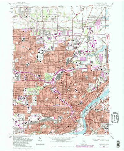 United States Geological Survey Toledo, OH-MI (1965, 24000-Scale) digital map