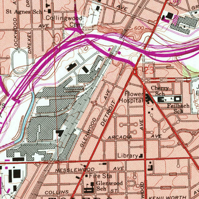 United States Geological Survey Toledo, OH-MI (1965, 24000-Scale) digital map