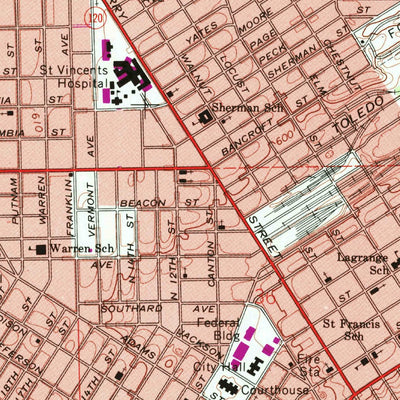 United States Geological Survey Toledo, OH-MI (1965, 24000-Scale) digital map