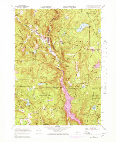 United States Geological Survey Tolland Center, MA-CT (1958, 25000-Scale) digital map