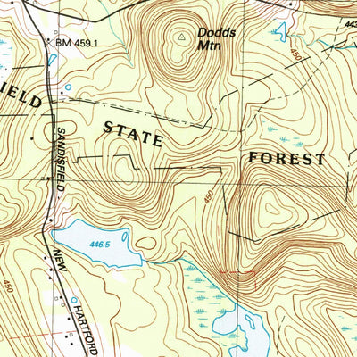 United States Geological Survey Tolland Center, MA-CT (1987, 25000-Scale) digital map