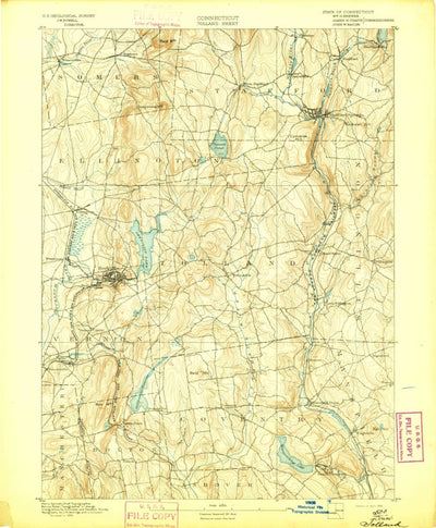 United States Geological Survey Tolland, CT (1892, 62500-Scale) digital map