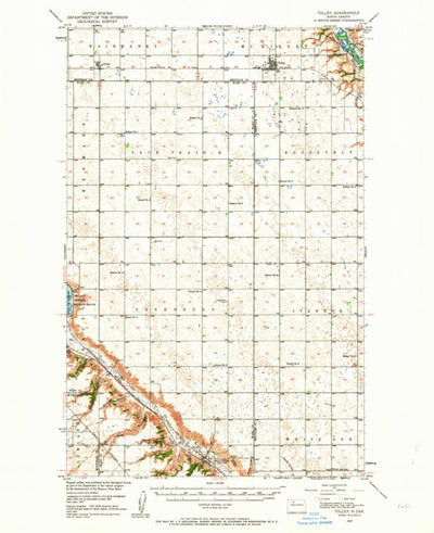 United States Geological Survey Toller, ND (1947, 62500-Scale) digital map