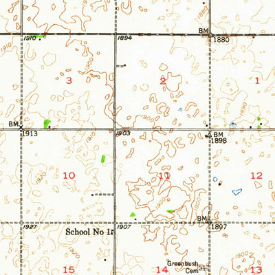 United States Geological Survey Toller, ND (1947, 62500-Scale) digital map