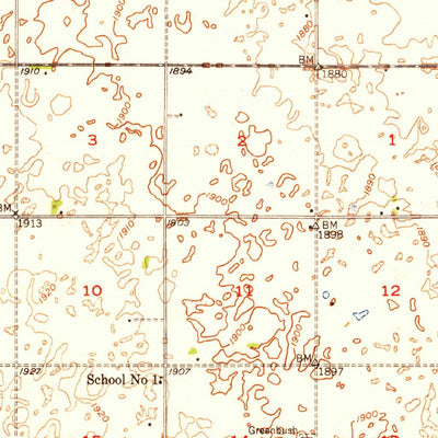 United States Geological Survey Toller, ND (1950, 62500-Scale) digital map