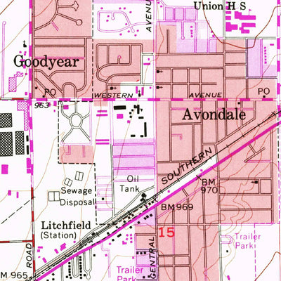 United States Geological Survey Tolleson, AZ (1957, 24000-Scale) digital map