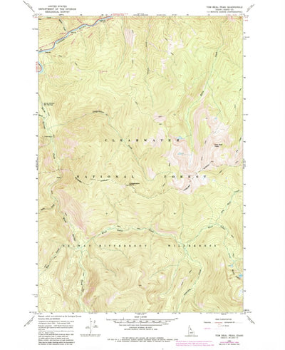 United States Geological Survey Tom Beal Peak, ID (1966, 24000-Scale) digital map