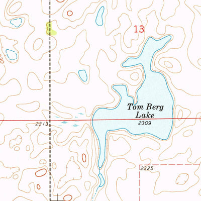 United States Geological Survey Tom Berg Lake, ND (1974, 24000-Scale) digital map