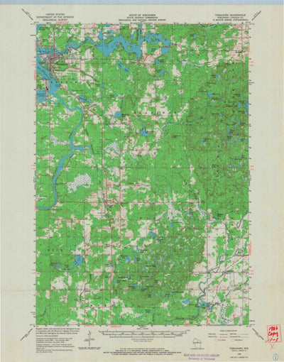 United States Geological Survey Tomahawk, WI (1966, 62500-Scale) digital map