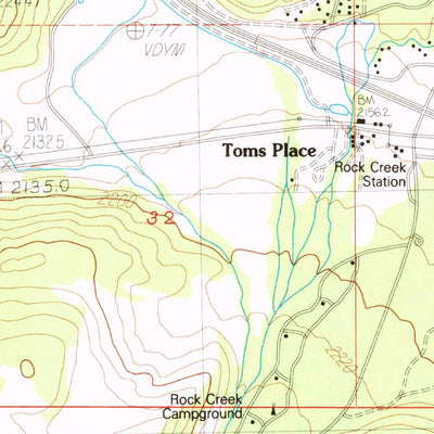 United States Geological Survey Toms Place, CA (1984, 24000-Scale) digital map