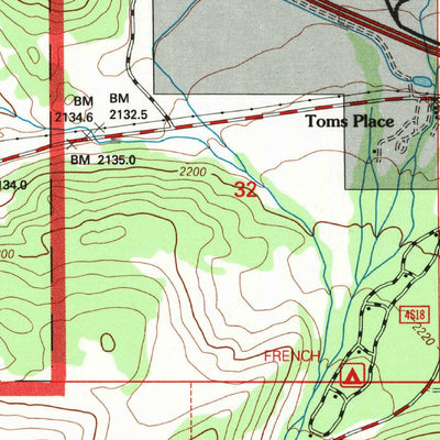 United States Geological Survey Toms Place, CA (1994, 24000-Scale) digital map