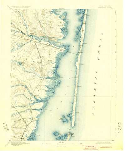 United States Geological Survey Toms River, NJ (1898, 62500-Scale) digital map