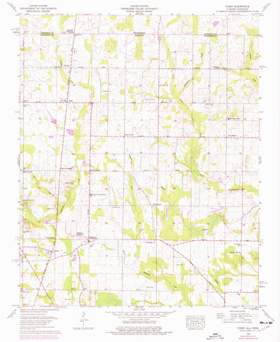 United States Geological Survey Toney, AL-TN (1958, 24000-Scale) digital map