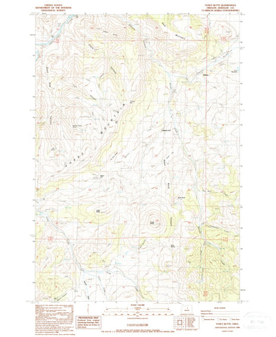 United States Geological Survey Toney Butte, OR (1988, 24000-Scale) digital map