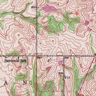 United States Geological Survey Tonganoxie, KS (1951, 24000-Scale) digital map