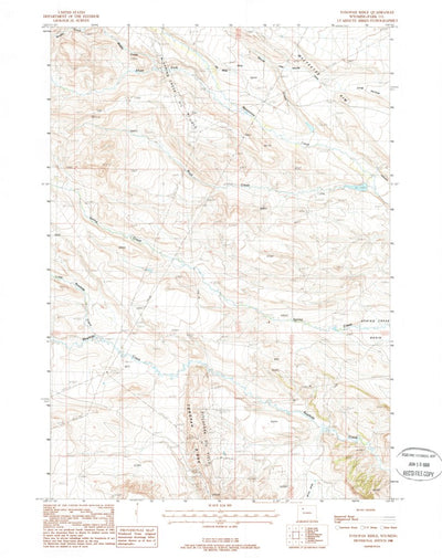 United States Geological Survey Tonopah Ridge, WY (1988, 24000-Scale) digital map