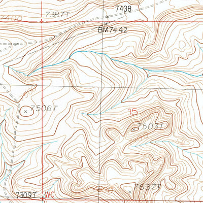 United States Geological Survey Tonopah Ridge, WY (1988, 24000-Scale) digital map