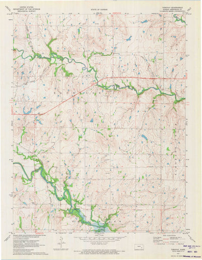 United States Geological Survey Tonovay, KS (1971, 24000-Scale) digital map