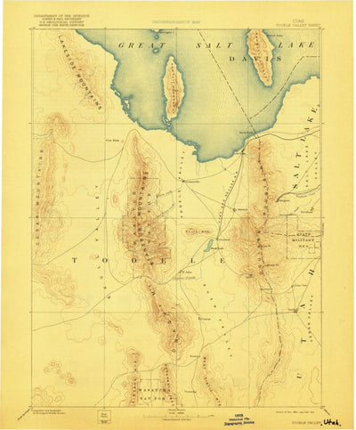 United States Geological Survey Tooele E, UT (1885, 250000-Scale) digital map