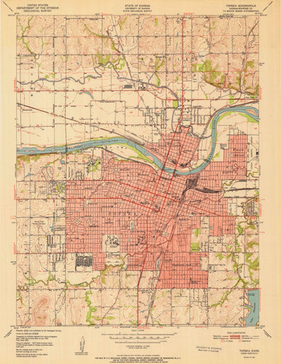 United States Geological Survey Topeka, KS (1951, 24000-Scale) digital map
