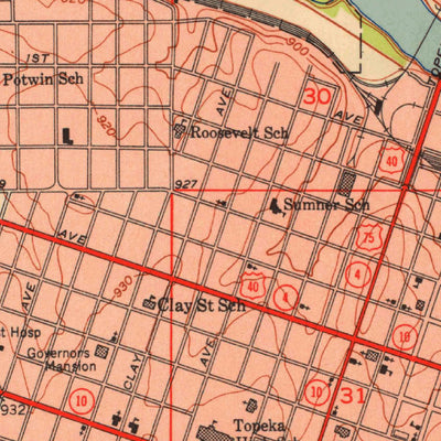 United States Geological Survey Topeka, KS (1951, 24000-Scale) digital map