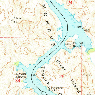 United States Geological Survey Topock, AZ-CA (1970, 24000-Scale) digital map