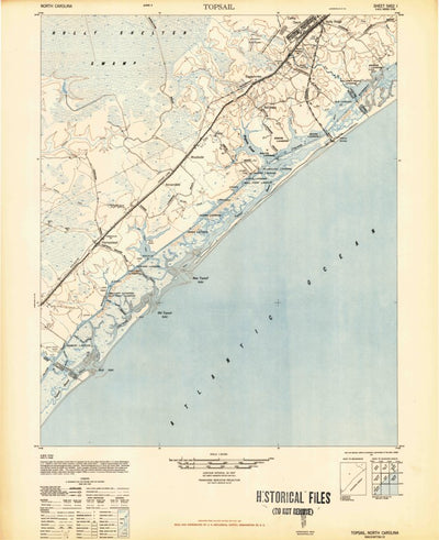 United States Geological Survey Topsail, NC (1948, 62500-Scale) digital map