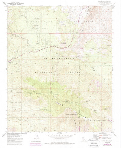 United States Geological Survey Toro Peak, CA (1981, 24000-Scale) digital map